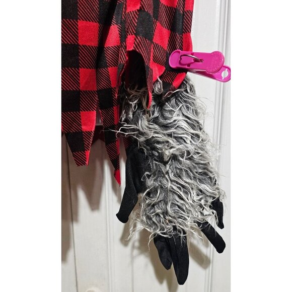 Hungry Howler Werewolf Costume Boys 12-14 Halloween Faux Fur Mask Gloves Kids - Picture 3 of 5